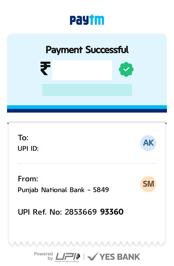 Upload the participation fee screenshot