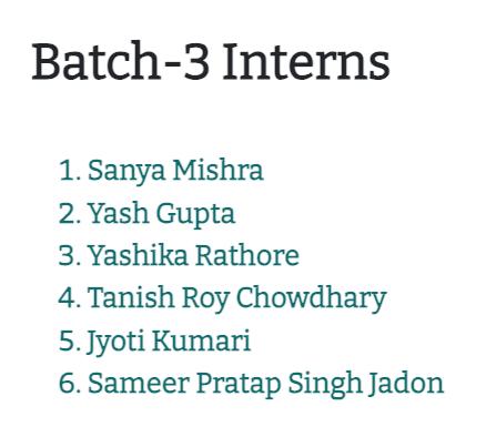 Batch 3 Interns