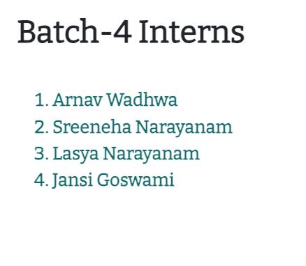 Batch 4 Interns